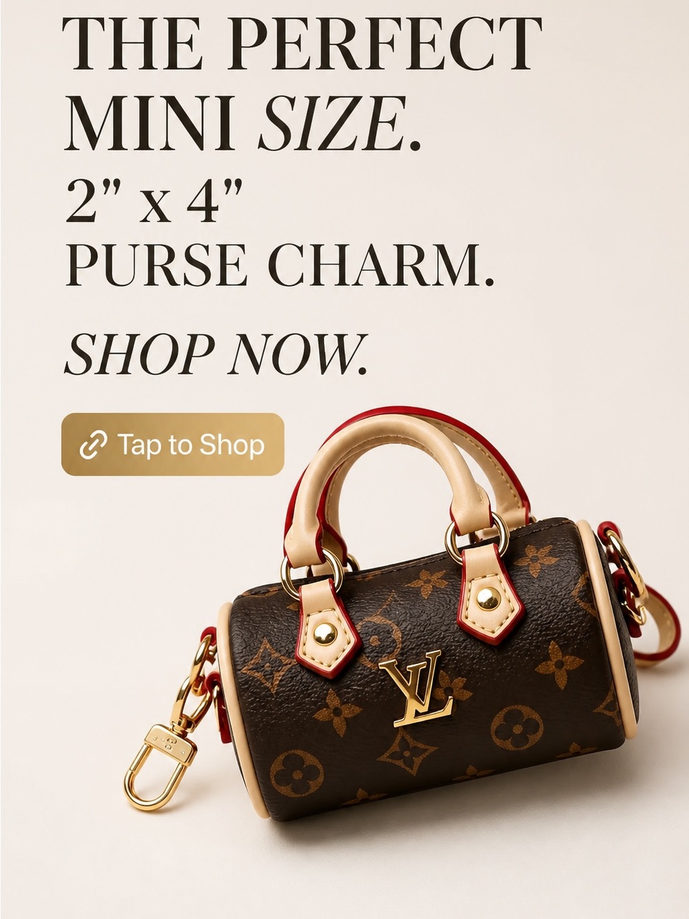 Brown Monogram Mini Barrel Bag Charm